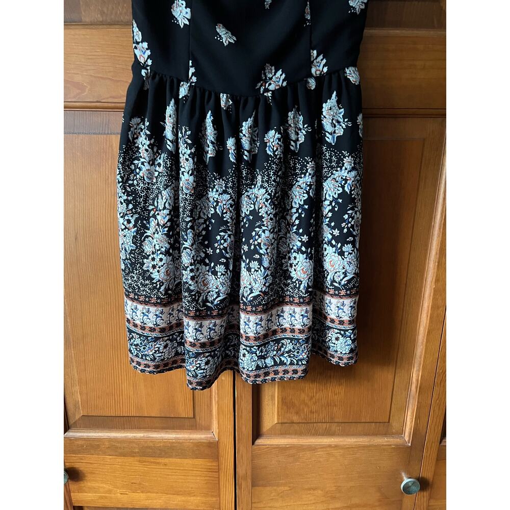 Abercrombie & Fitch Women's Off the Shoulder Floral Mini Dress Black Size XS - Picture 3 of 11
